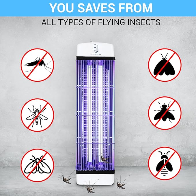 Electric Hanging Mosquito Killer Zapper Lamp – 360° Insect Trap with UV Light & Safe Grill